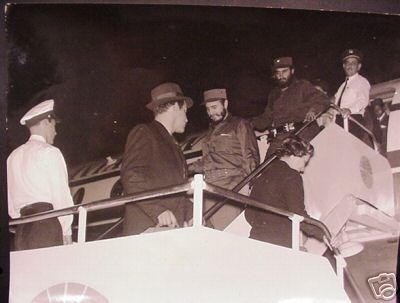 1959 Fidel Castro deplanes a Pan Am Clipper.